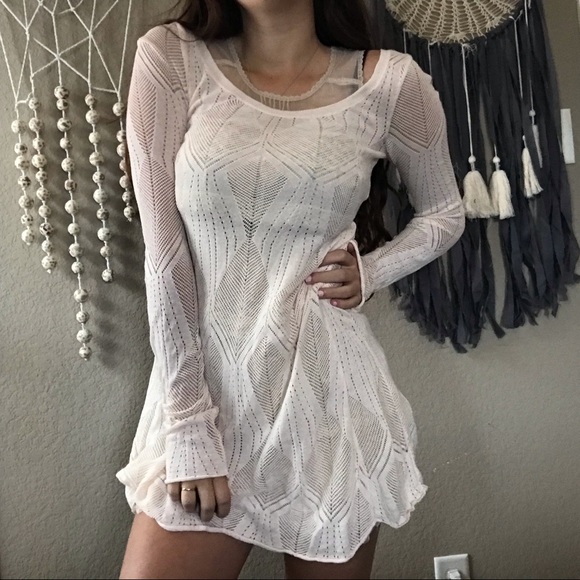 Free People Sweaters - Free People RARE open knit long sleeve dress